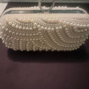 Source Unknown Pearl Embellished Clutch